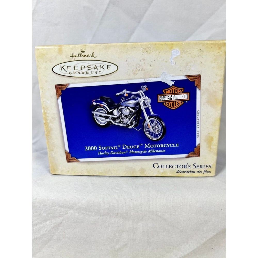 Hallmark Harley-Davidson Ornament Unisex OS Blue Excellent 2000 Softail Deuce